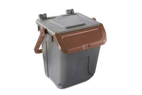 Collecteur déchets organiques 25l marron